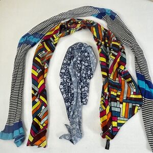 Evolve Silky Geometric Print Scarf 100% Polysilk Lightweight Wrap